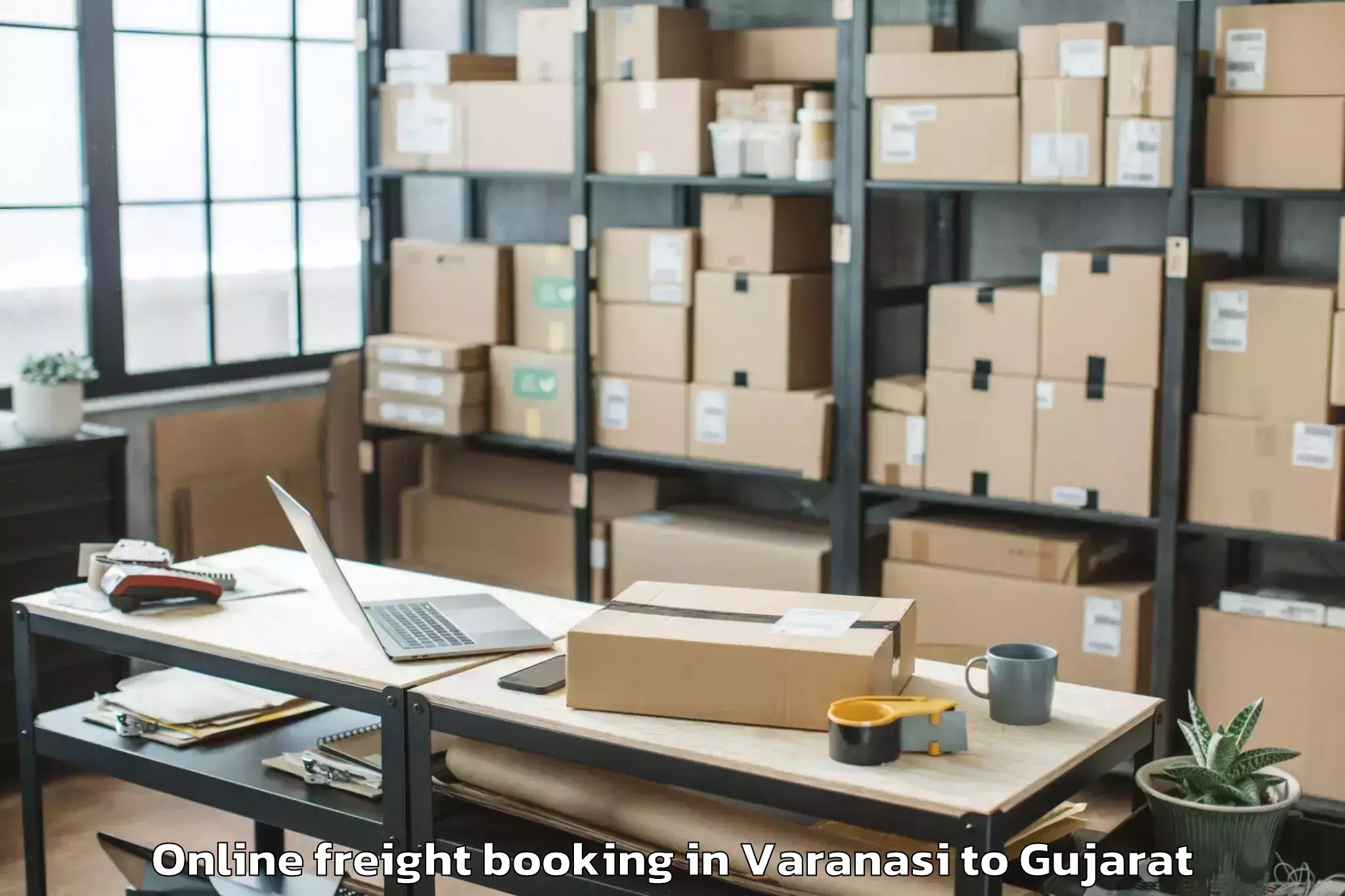 Easy Varanasi to Baria Online Freight Booking Booking